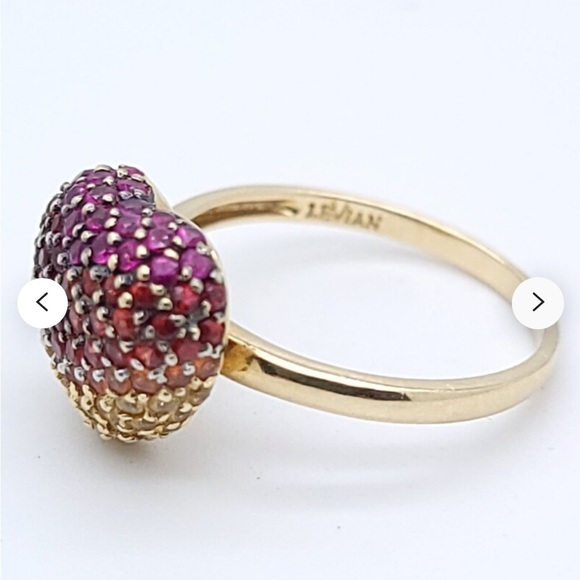 $3950 / NEW / Levian Ombre Heart Ring / Multicolor sapphire / 14K Gold - Picture 3 of 6